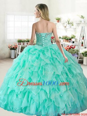 Custom Designed Watermelon Red and Coral Red Sweetheart Neckline Beading 15th Birthday Dress Sleeveless Lace Up