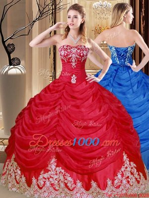 Exquisite Hot Pink Lace Up Quinceanera Gowns Appliques and Embroidery and Pick Ups Sleeveless Floor Length