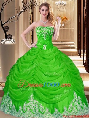 Fancy Sleeveless Tulle Floor Length Lace Up Vestidos de Quinceanera in for with Lace and Appliques