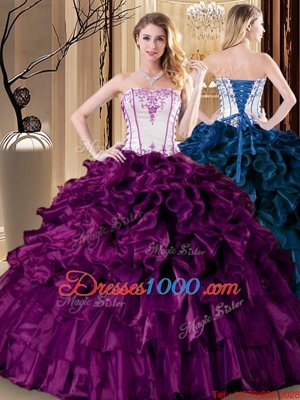Organza Sleeveless Floor Length Quinceanera Gowns and Pick Ups