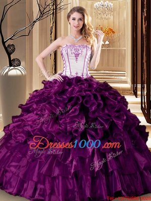 Organza Sleeveless Floor Length Quinceanera Gowns and Pick Ups