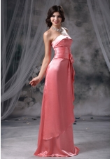 Taffeta Watermelon Red Floor-length Bridesmaid Dress Strapless