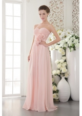 Pink Empire Floor-length Chiffon Prom Evening Dress