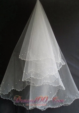 Popular Tulle Wedding Veils Beading Decorate