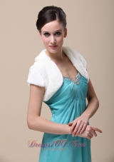 Faux Fur Winter Wedding Jacket With Short Sleeves