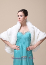 Faux Fur Wedding Shawl Open Front Style