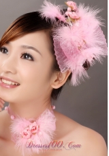 Sassy And Pretty Tulle Feather Headflower Pink