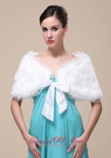 Faux Fur Special Shawl for Wedding Bowknot