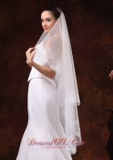 Organza Veil for Wedding Embroidery and Two-tier