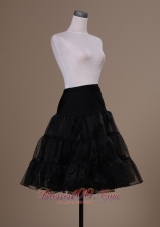 Cocktail Petticoat for Prom in Black Organza Knee-length