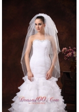 White Royal Discount Two Layers Tulle Bridal Veils