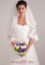 Hand-tied Wedding Bridal Bouquet in Purple and White