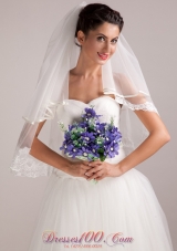 Purple White Hand-tied Wedding Bouquet for Bride