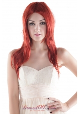 Red Straight Medium Long High Quality Synthetic Hair Wig