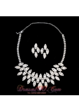 Alloy Rhinestones Necklace and Earrings Jewelry Set