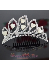 Alloy Ladies' Tiara With Rhinestone for Party