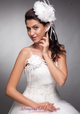 Hand Flowers White Beaded Headpieces and Corsage