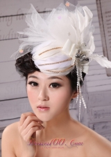 Outdoor and Wedding Hat Hairpin Tulle Beading