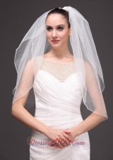Two-tier Cut Edge Tulle Drop Bridal Veil