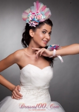 Colorful Hand Flowers Headpieces and Wrist Corsage