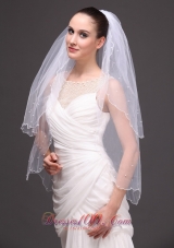 Graceful 2013 Wedding Veil Two-tiered Tulle