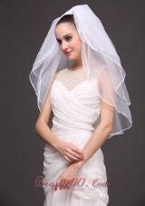 Three-Tier Tulle Bridal Veil Wedding White