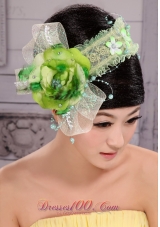 Wedding Headpieces Green Combs Handmade Flowers