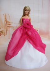 Sweetheart Hot Pink Ruffled Barbie Doll Dress