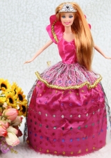 Hot Pink Ball Gown Clothes For Nobel Barbie