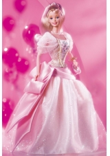 Amazing Baby Pink Dress for Barbie Doll Sequined organza