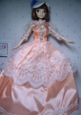 Orange Ball Gowns Taffeta and Lace Dress for Barbie Doll