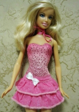 Beading Sweet Short Hot Pink Bowknot Barbie Doll Dress