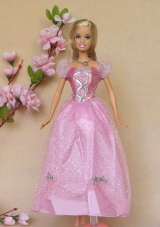 Handmade Fashion Dress For Noble Barbie Rose Pink