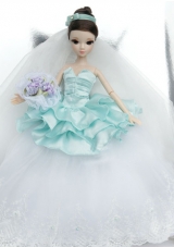 Wedding Dress To Noble Barbie With Lace and Ruffles