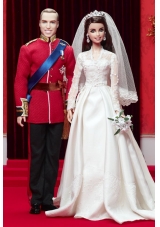 A-line White Wedding Dress To Barbie Doll With Lace