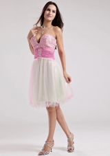 Organza Multi-color Beading Prom Dress Knee-length