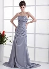 Beading Grey Brush 2013 Prom Pageant Dress Pleats Designer