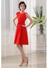 Low Price Scoop Red Prom Dress Knee-length