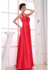 Halter Bridesmaid Dresses Red A-Line Floor-length