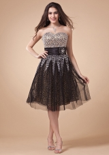 Prom Dress With Leopard and Net Beading