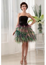 Colorful Ruffles Prom Dress With Bowknot