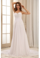 Wedding Dress Sweetheart Beaded Decorate and Ruch