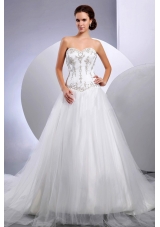 2013 Cathedral Embroidery Wedding Dress Sweetheart
