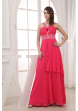 Elegant Empire V-neck Long Prom Dress For 2013 Custom Made