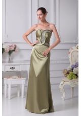 Ruching and Beading Decorated Sweetheart Long Prom Dress