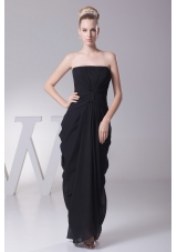 Column Black Pick-ups Prom Dress with Bowknot Shaped Sash
