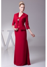 Straps Bodice Floor-length Zipper-up Back Prom Dresses in Red