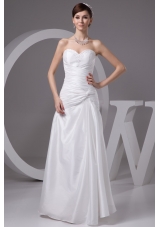 Beaded and Ruched Bridal Dresses with Sweetheart and Floor-length