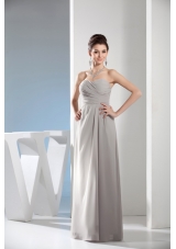 Gray Empire Sweetheart Chiffon Ruching Prom Dress