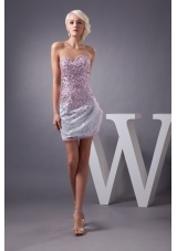 Sweetheart Strapless Mini Prom Dresses with Sequins and Rhinestone